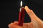 Gasfeuerzeug rot metallic mit LED-Lampe
